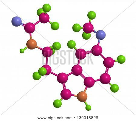 Molecular structure of melatonin - 3d rendering