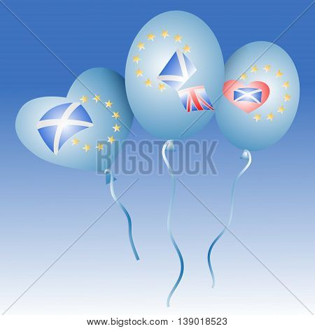 Scotland with EU. Vector concept scotexit illustration. Scotland want to stay in European Union