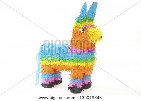 Mexican Donkey Pinata isolated over white background