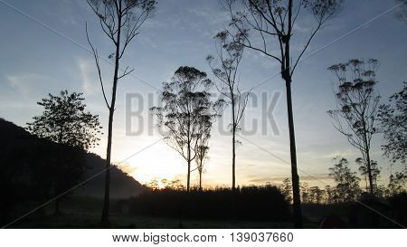 Beautiful Sunrise at Ranca Upas West Java indonesia