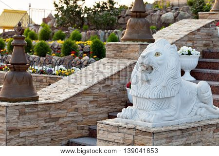 Attractions on site for a Buddhist temple. Datsan Rinpoche Bagsha on Bald Mountain in Ulan-Ude, Buryatia, Russia.