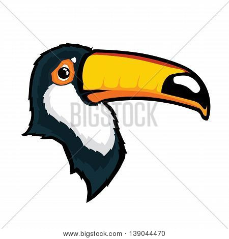 Clipart picture of a toucan bird head cartoon mascot character