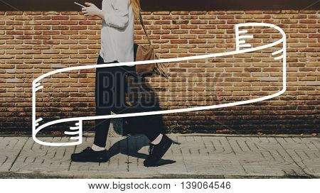 Female Streetwalk Outdoors Banner Graphic Concept