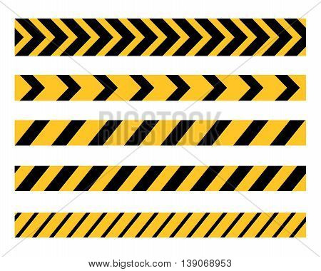 Vector set of Danger and Police Tape Lines for restriction and dangerous zones, construction site, crime places, eps8