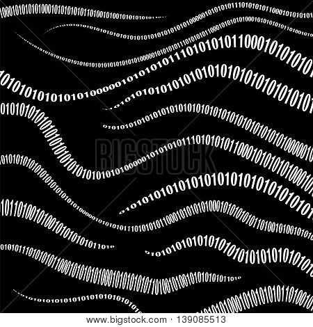 Binary Code Background. Numbers Concept. Algorithm, Data Code, Decryption and Encoding