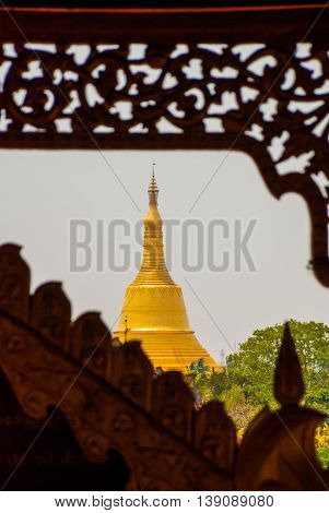 Pagoda In The Town Of Bago, Pegu. Myanmar. Burma.