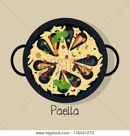 spanish paella isolated icon design, vector illustration  graphic