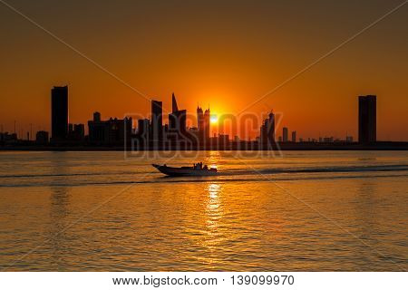 View of Bahrain Skyline during the Dusk
