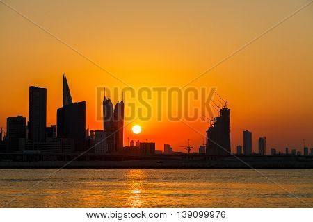 View of Bahrain Skyline during the Dusk