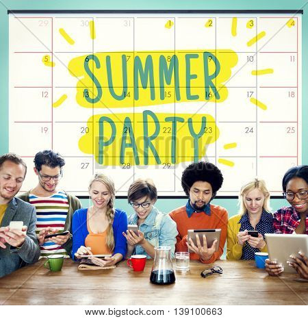 Sumer Party Celebration Summertime Beach Concept
