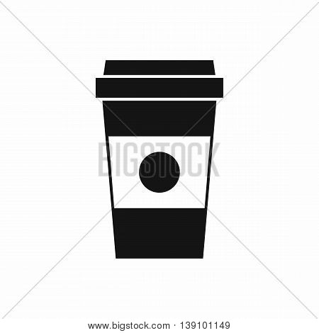 Paper cup of coffee icon in simple style isolated vector illustration
