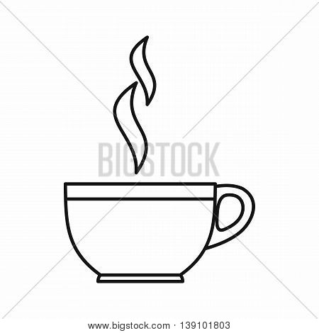 Glass cup of tea icon in outline style isolated vector illustration