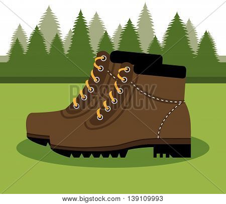 camping boots shoes  isolated icon design, vector illustration  graphic