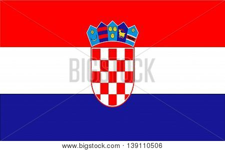Croatia Flag  color and size original vector