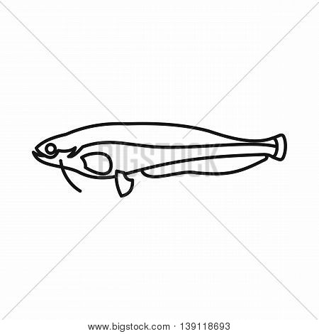 Atlantic mackerel, Scomber scombrus icon in outline style isolated vector illustration
