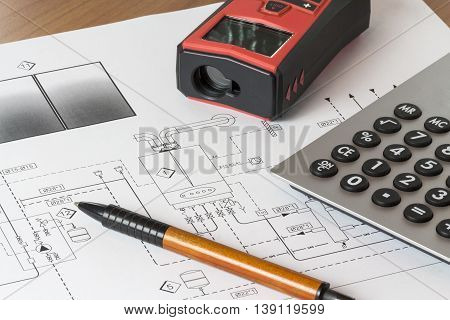 An Office Desk With The Project Papers