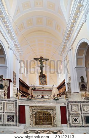 GAETA ITALY - JUNE 25, 2016: Cathedral Basilica of Gaeta Italy - Interior