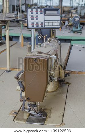 garment factory with the old equipment in the clean room