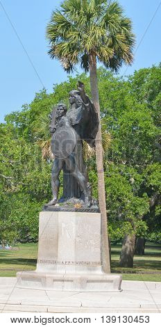 CHARLESTON SC USA 06 24 2016: Confederacy monument 
