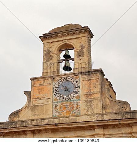 GAETA ITALY - JUNE 25 2016: Church of Santissima Annunziata exterior fragment. Gaeta Italy