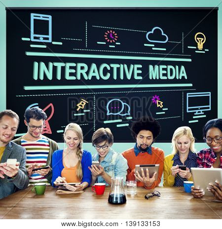Interactive Media Connection Digital Internet Concept
