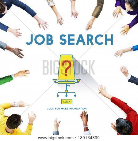 Job Search Occupation Recruitment We're Hiring Concept