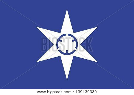 Japan Ibaraki prefecture Mito city flag illustration