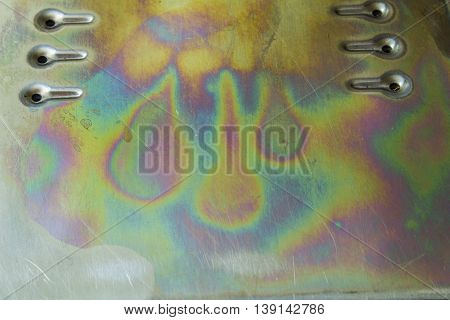 close up soleplate of old steam iron
