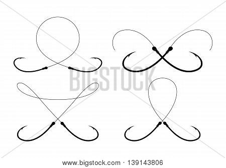 clip art fishing hook on white background, EPS 10