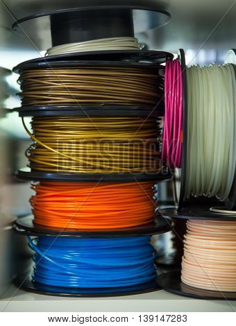 Close up of 3D Printer ABS Plastic Filament