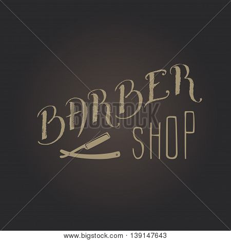 Hand draw lettering in vector. Barber shop modern  calligraphy in vintage style. Best for barbershops, chalk board, print design, web, t-shirts design, hairdressing salon and social nets.