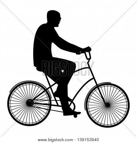 Summer activities male cyclist resting flat style