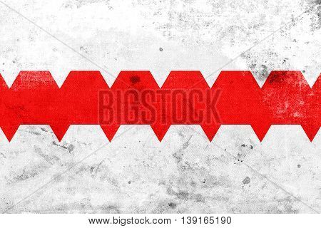 Flag Of Omsk, Omsk Oblast, Russia, With A Vintage And Old Look