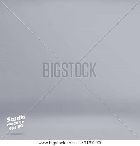 Vector :empty Pale Grey Studio Room Background ,template Mock Up For Display Of Product,business Bac