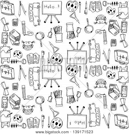 Hand draw back to school doodles illuustration