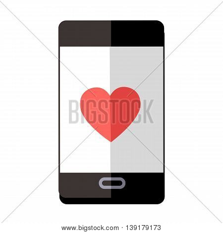 smartphone vector illustrated with heart on display