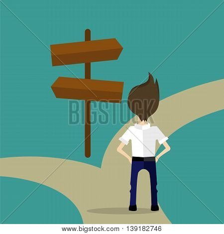 a man deciding which way he should go