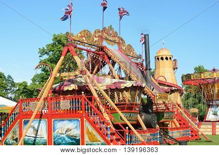 MALDON ESSEX UK 29 May 2014 Ride at outdoor fairground