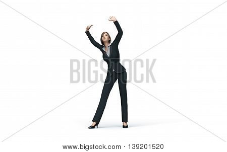 Business Woman Under Virtual Glass Ceiling