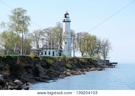 Pointe aux Barques Lighthouse, built in 1848, Lake Huron, Michigan, USA