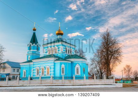 St. John the Korma convent church in Korma Village, Dobrush District, Belarus. Famous Orthodox Church.