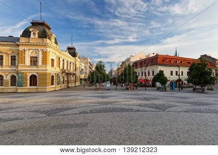 NITRA, SLOVAKIA - JULY 02, 2016: Museum of Nitra region in the central square of the town on July 02, 2016.