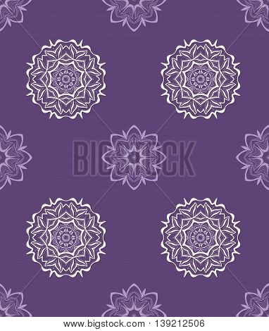 Hand drawn seamless pattern with mandalas. Endless texture can be used for wallpaper, textile, pattern fills, web page background.