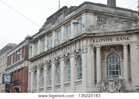 NORWICH NORFOLK October 2 2014: UK Lloyds Bank Norwich