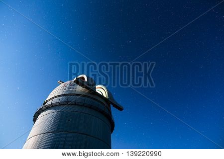 Astronomical Observatory Under The Night Sky Stars