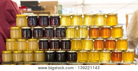 Different Jars Of Honey