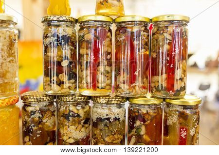 Honey With Dried Fruits And Nuts