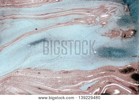 Marble paper. Marble ink texture. Ebru background. Marble waved painting. Marbleized paper with grunge texture. Hand painted marbling illustration