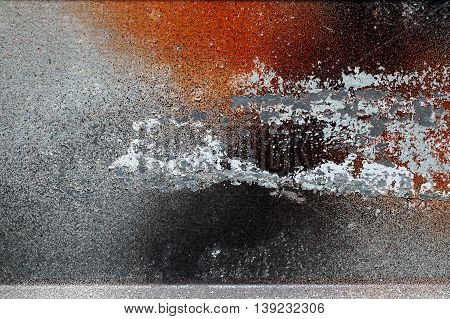 Different Peeled And Scratched Dyes On Rough Metal Surface