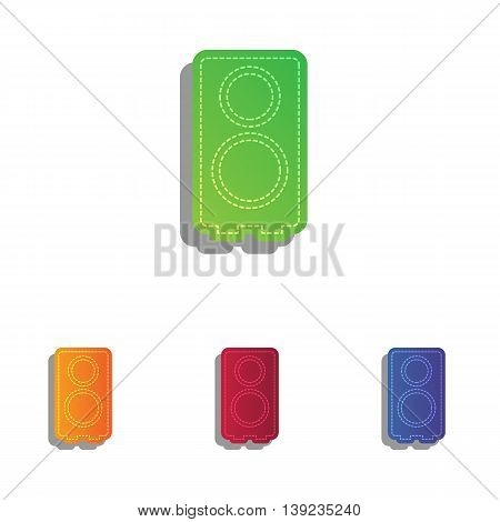 Speaker sign illustration. Colorfull applique icons set.